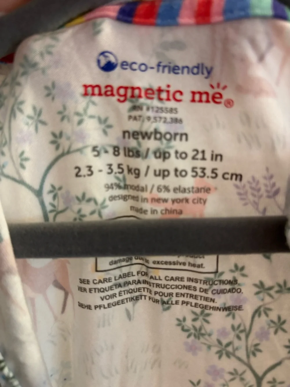 Magnetic Me Light Blue Deer Print Footed Pajamas - Picture 6 of 6